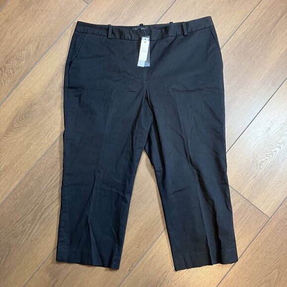 Talbots NWT Black Signature Mid-Rise Straight Leg Cropped Pants Size 14 - Picture 1 of 7
